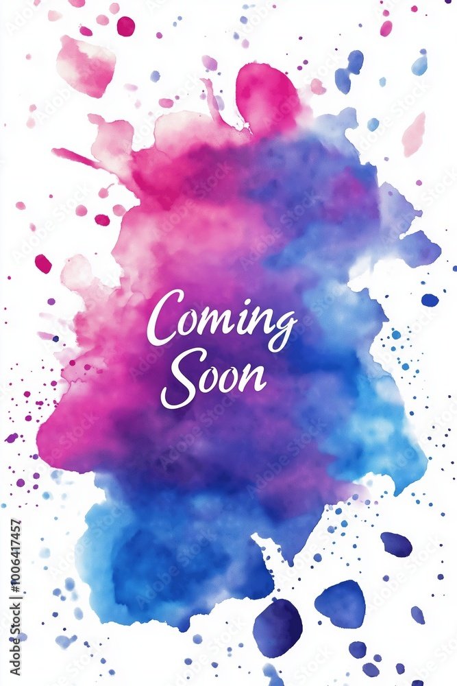 A colorful splash of paint with the words "coming soon" written in white. The image has a playful and creative vibe, with the colors and brushstrokes giving it a sense of movement and energy